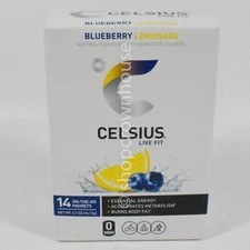 Celsius Live Fit Essential Energy BLUEBERRY LEMON 14 On-The-Go Packets 04/2026