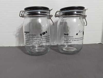 Storage Glass Jars (Unbranded) Tea And Sugar Jars.