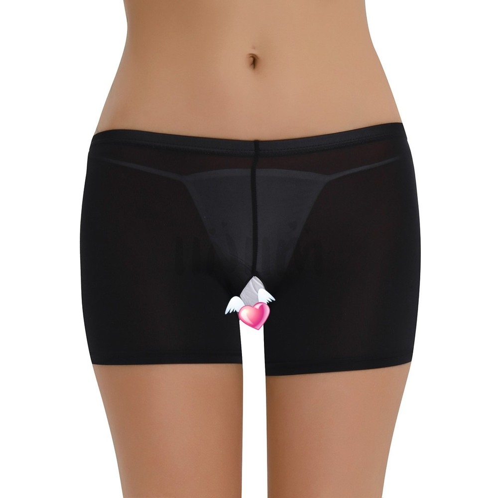 Shiny Wetlook Leather Shorts for Women with Open Crotch Design
