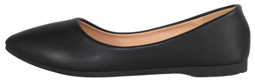 Forever Shoes Women Ballet Basic Flats Pointed Toe Comfort Insoles ALICIA Black - Picture 2 of 3
