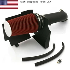 4" Black Cold Air Intake+Heat Shield Kit For 99-06 GMC/Chevy V8 4.8L/5.3L/6.0L