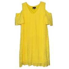 Ronnie Nicole Women 22W Cold Shoulder Dress Lace Overlay Cottage Boho Summer