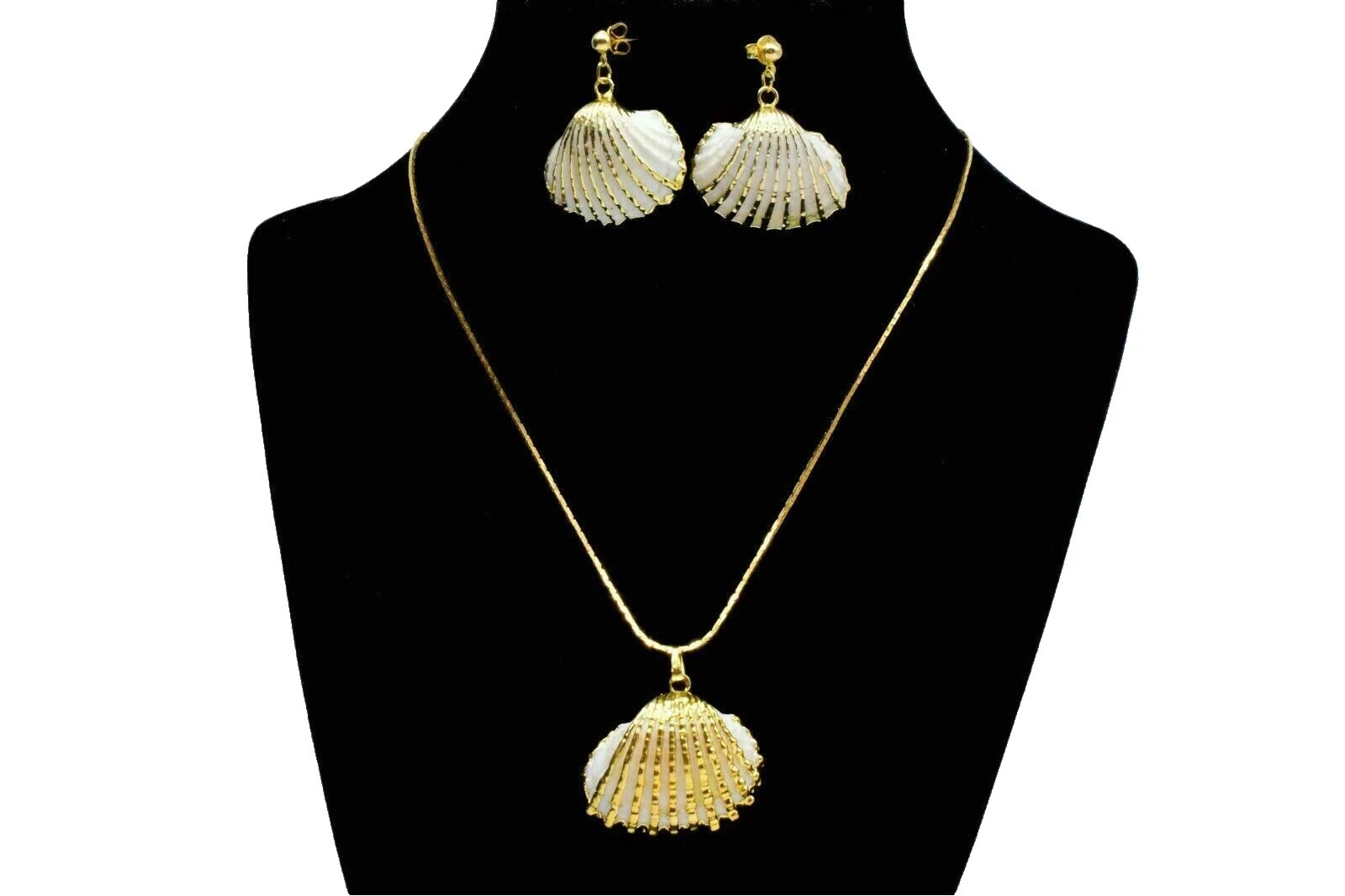 Наборы модных украшений с покрытием из белого золота и ракушкой