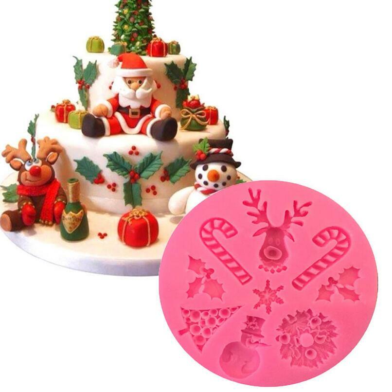 3D-Weihnachts-Kuchenform Aus Silikon – In Baum & Schneemann Form, Hitzebeständig Bis 230°C, Pink