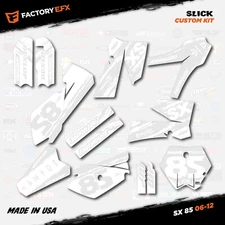 Whiteout Slick Racing Graphics Kit fits 06-12 KTM 85sx 85 SX Decal Plates