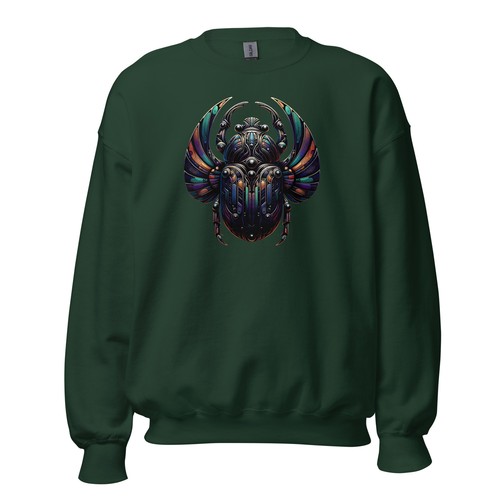 Mechanical Scarab Beetle Occult Symbol Sweatshirt Pullover Sweater - Picture 7 of 10