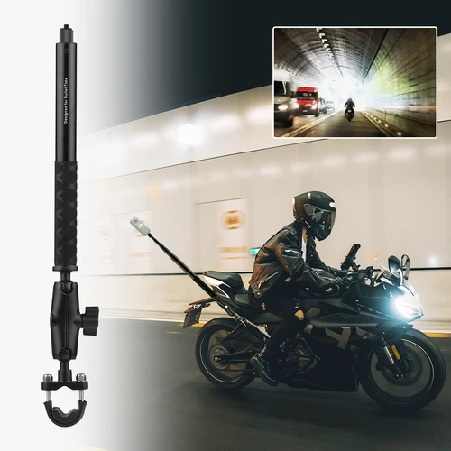Motorcycle Bike Invisible Selfie Stick Handlebar Mount Bracket For Insta360 X - Picture 1 of 10