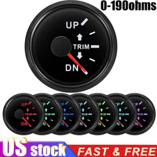 52mm Black 7 Colors LED Trim Meter Gauge Up-Down 0-190ohm for Marine Boat Yacht 