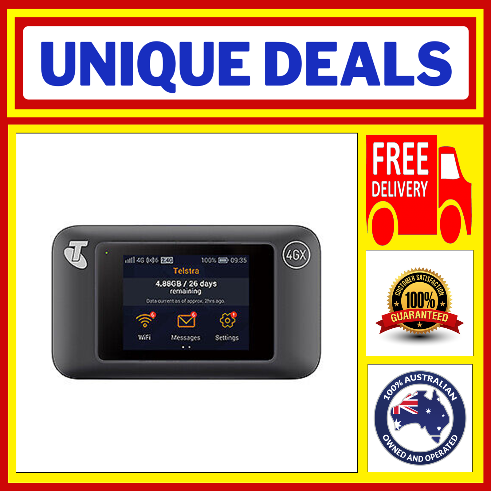 TELSTRA 4GX WIFI PRO HUAWEI E5787 TOUCH SCREEN MODEM/BROADBAND+DUAL