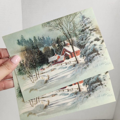 Lote de 13 tarjetas de felicitación de Navidad invierno de colección papel efímero Americard nevado - Imagen 6 de 16