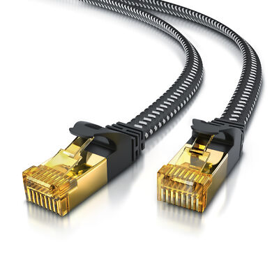 LAN Flachbandkabel Patchkabel Cat 7 U/FTP   Netzwerkkabel RJ45 Stecker - 15,0 m