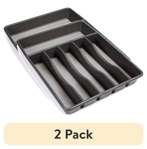 Rubbermaid Silverware Organizer, Large, Grey Adjustable cutlery tray in grey - Picture 6 of 7