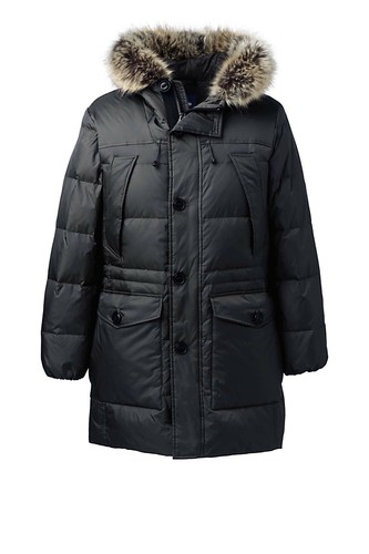 Lands' End Rusk Down Parka Black M Tall 