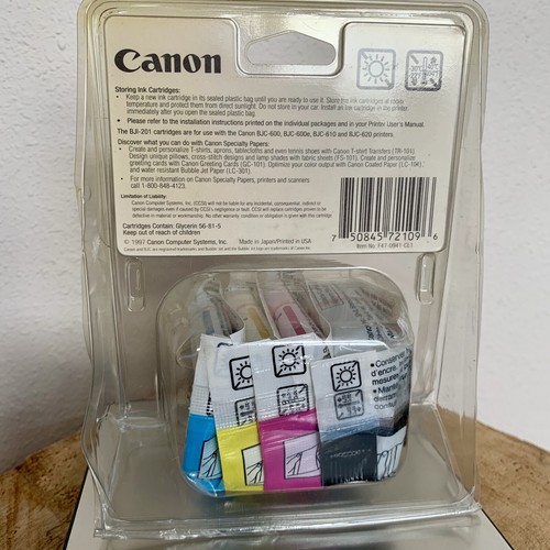 Canon BJI-201 Wielopak wkładów atramentowych do użytku w drukarkach serii BJC-600 Nowy - Zdjęcie 2 z 3