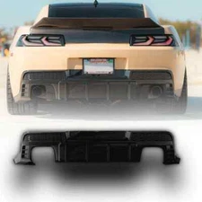 2014-2015 Chevy Camaro Evo Style Shark Fins Rear Diffuser  Tips Gloss Black