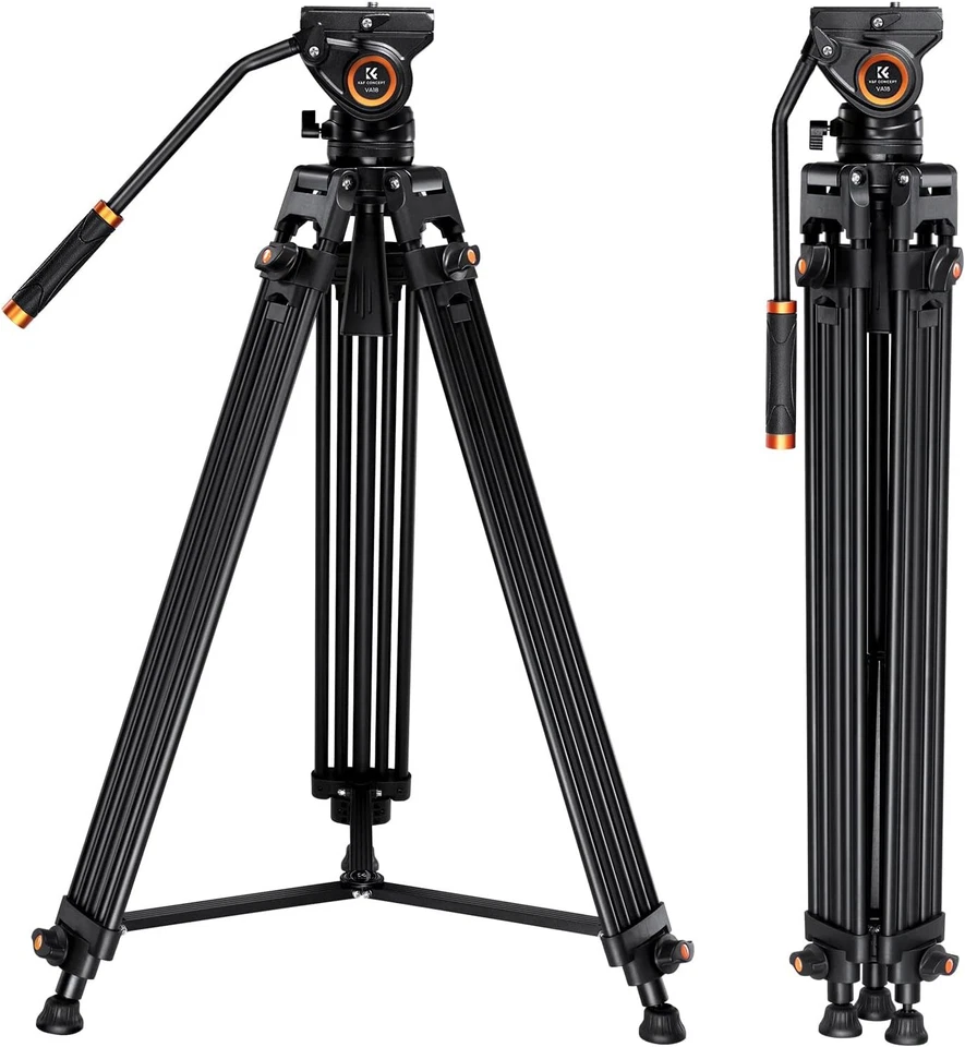 K&F Concept 184cm Video Tripod Heavy Duty Aluminum w/ 360°Fluid Head VA18+ VH081 - Image 2 of 4