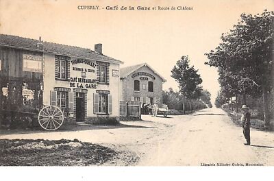 51. Nr. 205581. Cuperly. Café Der Bahnhof Und Route von Châlons
