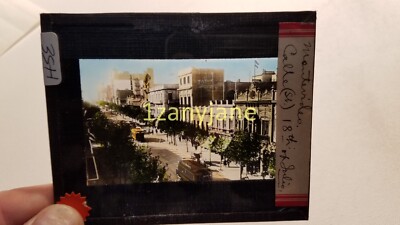 HSE HISTORIC Magic Lantern GLASS Slide MONTEVIDEO CALLE ST 18TH OF JULIO
