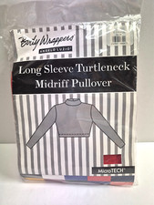 Body Wrappers Women's XL Long Sleeve Red 206 Turtleneck Midriff MicroTECH NEW