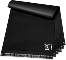 POLYSELLS 100 pcs 10x13 Inches Black Poly Mailers Shipping Envelopes, Strong Adh