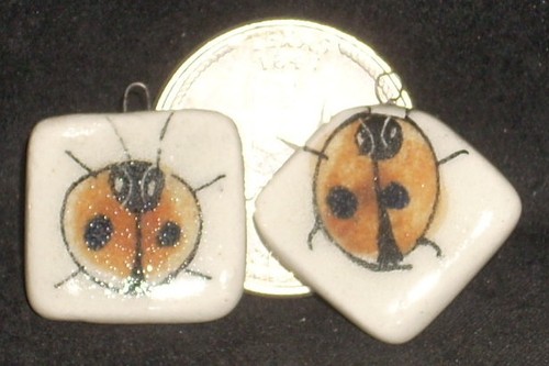 Tonala Style Painted Kitchen Brown Lady Bug Tile 1:12 TC407 Mexican 8021 - Picture 2 of 3