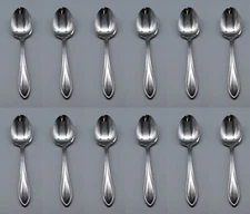 Oneida Stainless  - AMERICAN HARMONY -  Oval Soup Spoons - Set of Twelve New