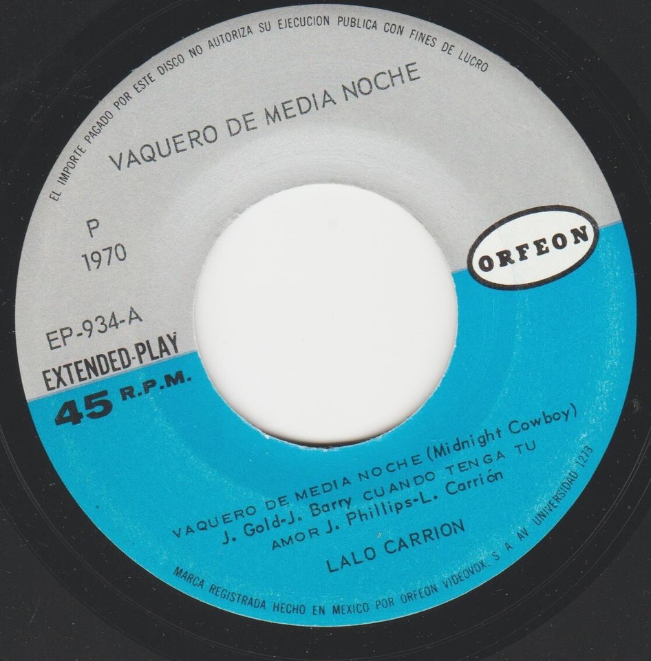 LALO CARRION MEXICAN ROCK EP 1970 SCOTT MACKENZIE FLOWERS IN YOUR HAIR