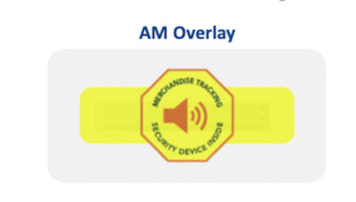 1,000 AM Round Label Overlay for Extra Protection, EAS Shoplifting Prevention