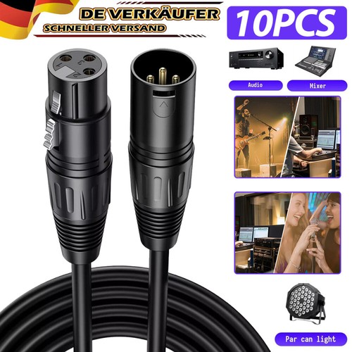 10x DMX Kabel 1-2m 3-Pin XLR Kabel DMX512 Signalkabel für Moving head Par Licht. - Afbeelding 22 van 24