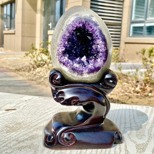 3.43LB Rare Uruguayan amethyst dragon egg cave decoration+base - 第 2/18 張圖片