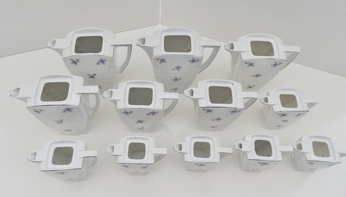 12 PIECES PORCELAINE FINE "MZ" TECHECOSLOVAQUIE POTS CRUCHES VERSEUSES ART DECO - Imagen 4 de 8