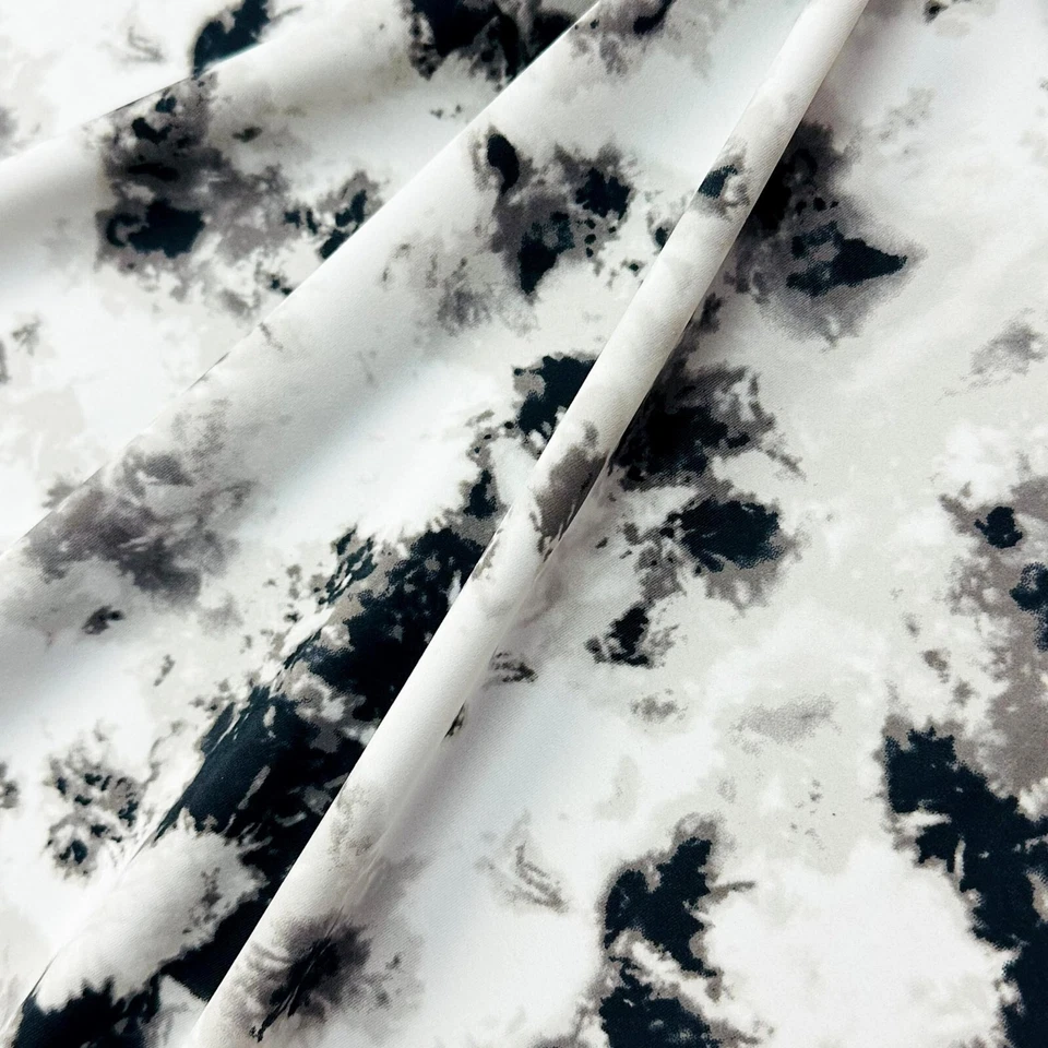 Spandex Fabric Tie Dye Black & White Print Stretch 60" wide by yard for Swimwear - Image 4 of 4