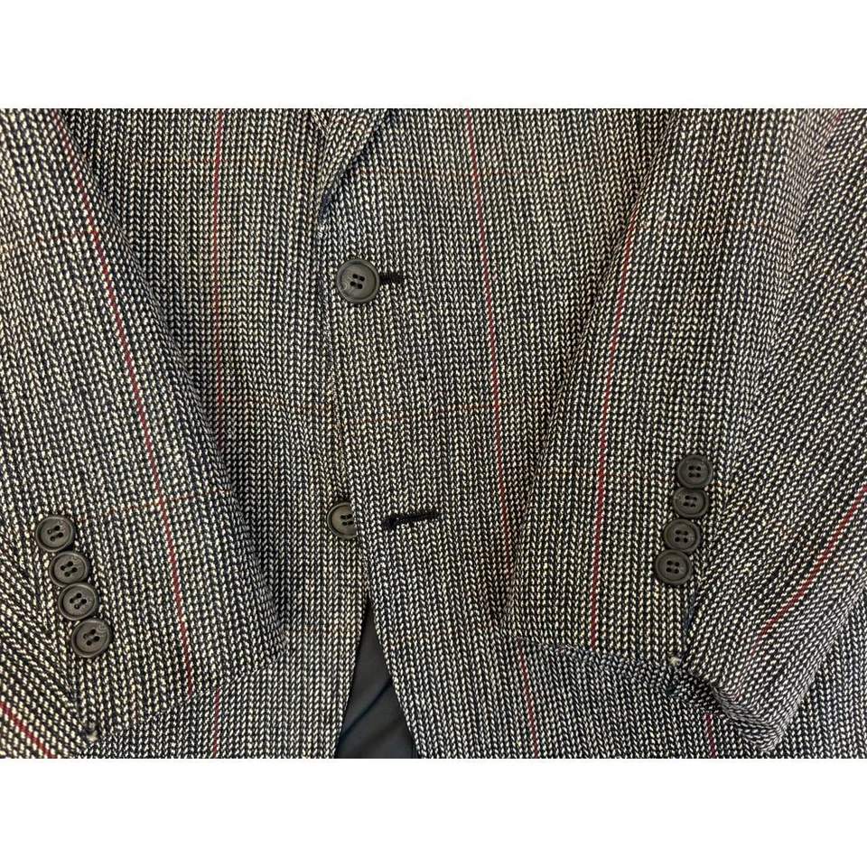 Abrigo deportivo Barrister para hombre 40R negro/blanco con superposición roja chaqueta blazer de 2 botones Foto 4 de 4