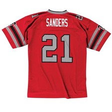 Men's Mitchell & Ness Deion Sanders Red Atlanta Falcons 1989 Retired NFL Jersey