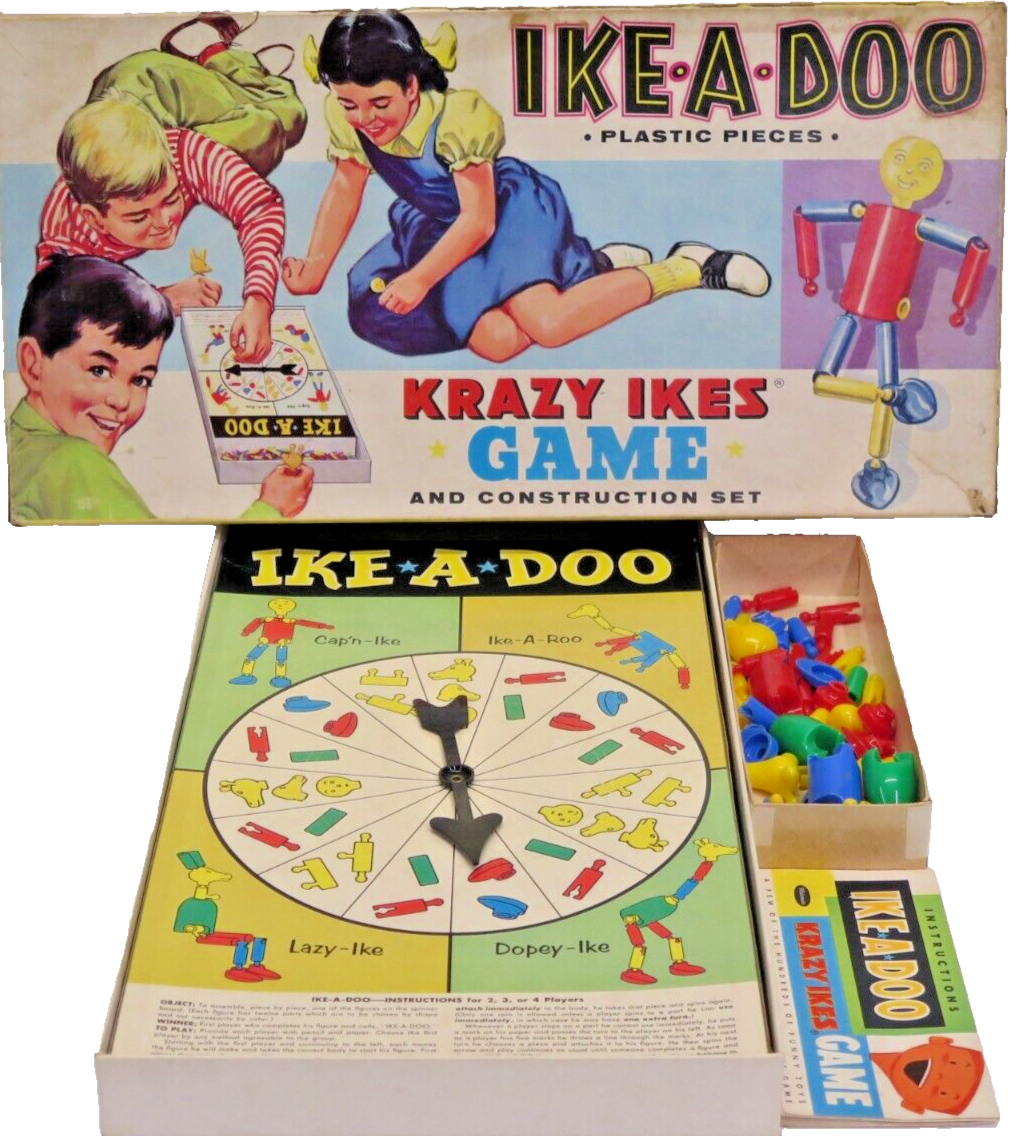 Vintage 1960 Ike-A-Doo Krazy Ikes Game & Construction Set 46 pcs