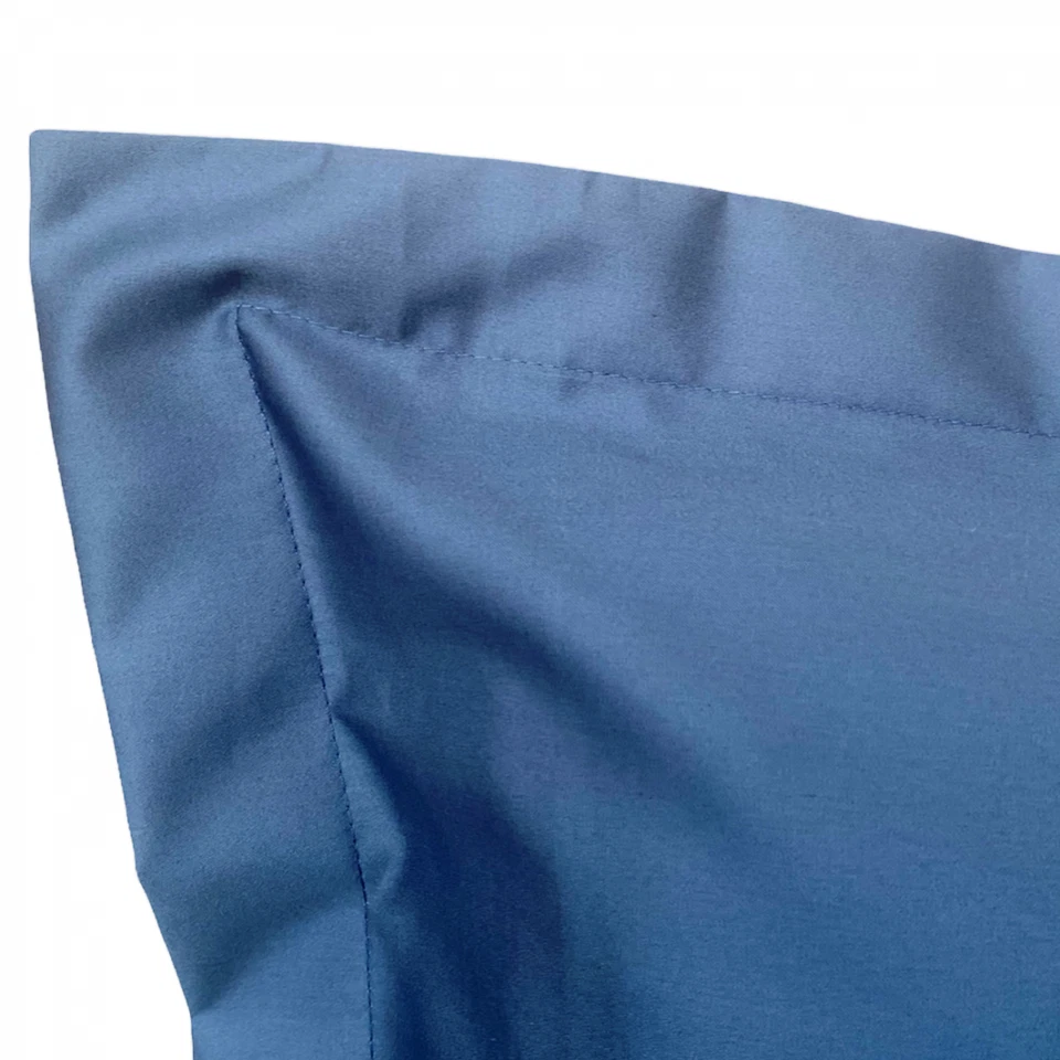 Juego de funda nórdica suave 3 piezas azul índigo algodón egipcio satén individual doble king Foto 3 de 4