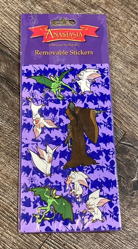 2 Anastasia Removeable Stickers Fox 1997 Sealed Stickety-Doo-Da Rasputin Bartok - Picture 6 of 6