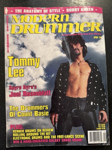 MODERN DRUMMER MAGAZINE- APRIL 1994 - TOMMY LEE MOTLEY CRUE/NEIL PEART LUDWIG AD