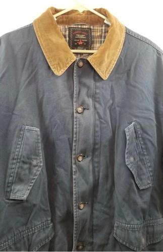American Eagle Mens XL Bomber style JACKET Blue Lined Zip Pockets - Picture 3 of 9