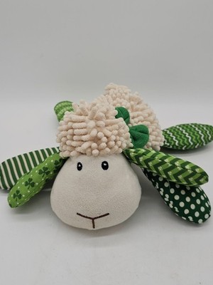 Wee Believers Plush Lucky Shamrock Lamb Floppy No Sound Box Shaggy Stuffed Toy