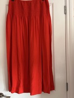 M&S Women’s Tomato Red Linen Mix Size 18 Long Skirt with Pockets BNWOT New