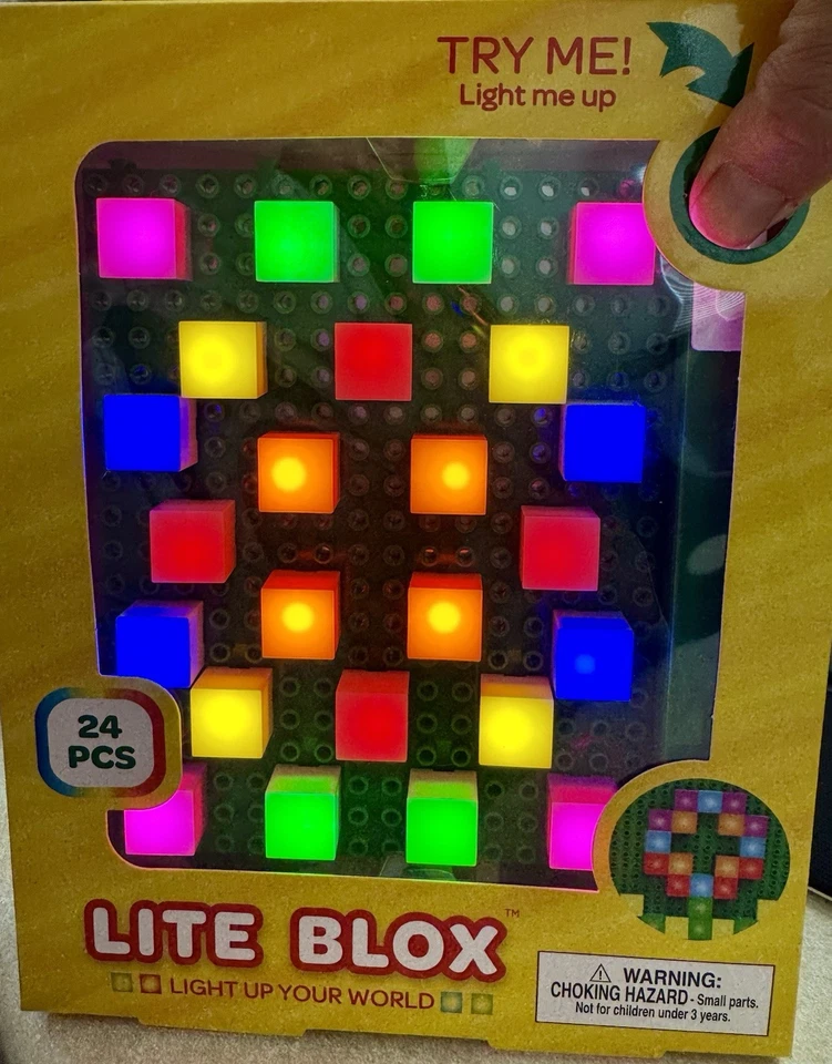 NEW! Crayola LITE BLOX Light Up Your World 24pcs LEDs light Power Board 5+ - Image 2 of 4