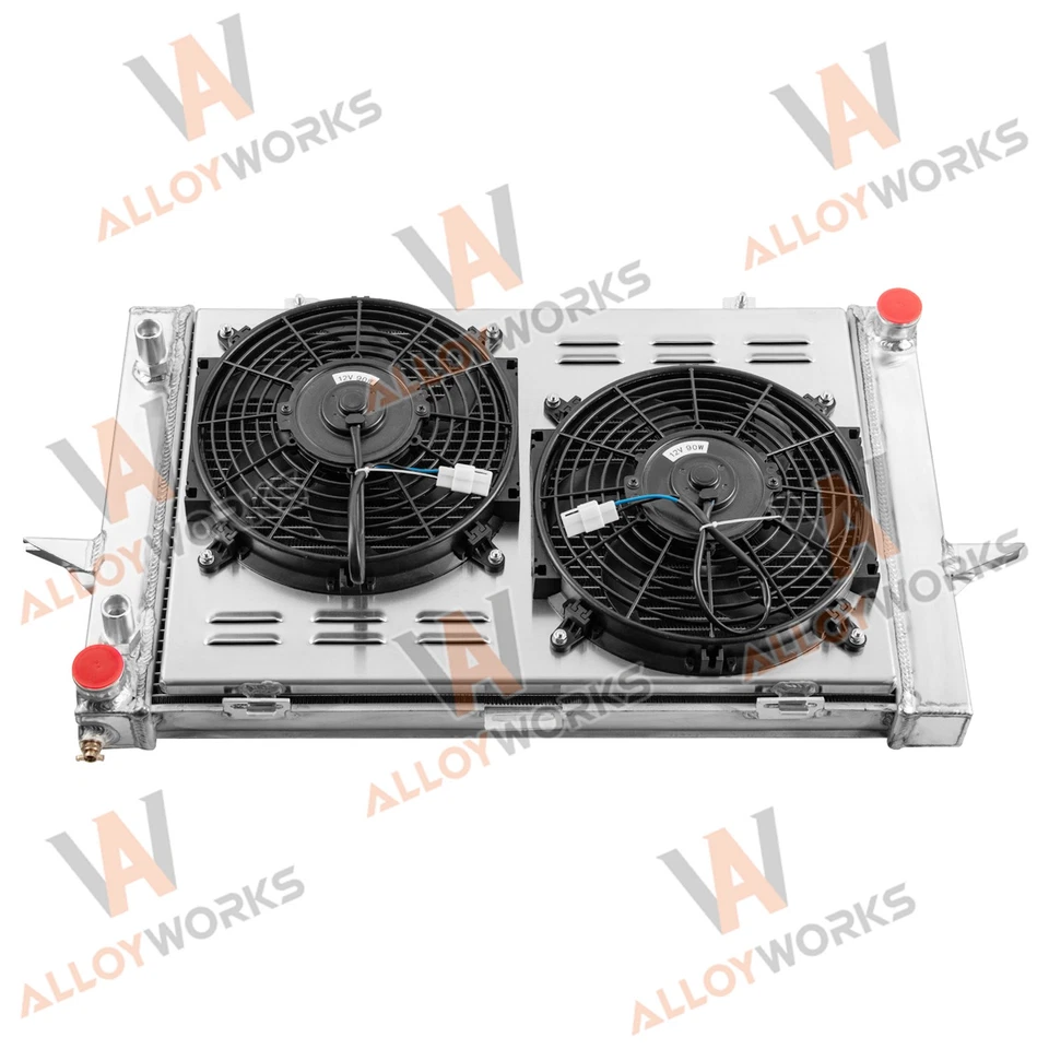 Aluminum 2Row Radiator Shroud Fan For 1998-2004 2000 Volvo C70 S70 V70 2.3L 2.4L Foto 4 de 4