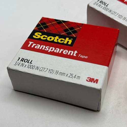 Scotch Transparent Tape 3 Rolls 3/4 In x 1000 In Clear CAT. 600K10 - Picture 2 of 4