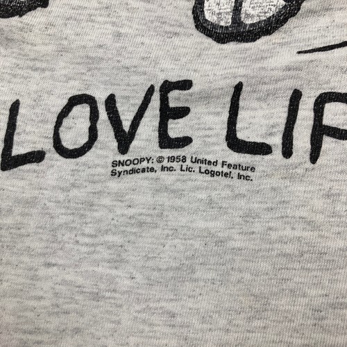 Vintage Snoopy Shirt Mens M Gray I Love Life Peanuts Cartoon TV Show Promo 90s - Picture 4 of 14