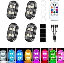 4PCS Wireless Led Strobe Lights for Car,USB Type C Rechargeable Flashing