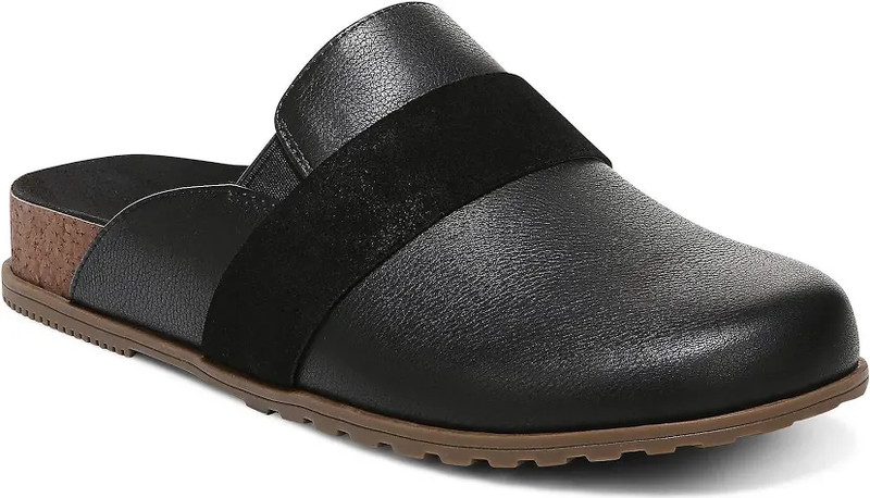 Vionic Women’s Leather Mules Ambrosia Black Size 7.5 New With Box Medium Width