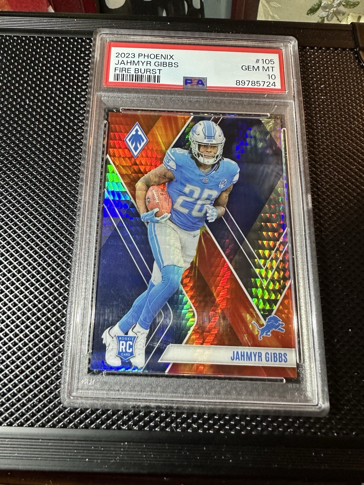 2023 Panini Phoenix 233/340 Jahmyr Gibbs #105 Fire Burst RC PSA 10