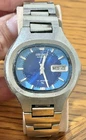 Vintage Seiko Automatic Men’s Watch Blue Face Day/Date Runs 7in Wrist