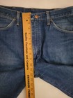 Vintage 70s Wrangler USA 945DEN No Fault Dark Blue Denim Jeans FITS 33-34" x 32" — photo 7